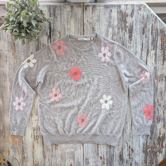 Black Goat Cashmere Daisy Sweater Gray Women's Large - Picture 3 of 8